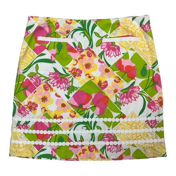 Lilly Pulitzer A Line Skirt Fields Forever Floral Pockets Bloomcore Size 2 Lined - Picture 1 of 9